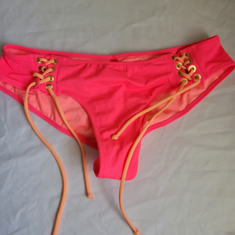 Victoria's Secret bikini bottom pink and orange medium